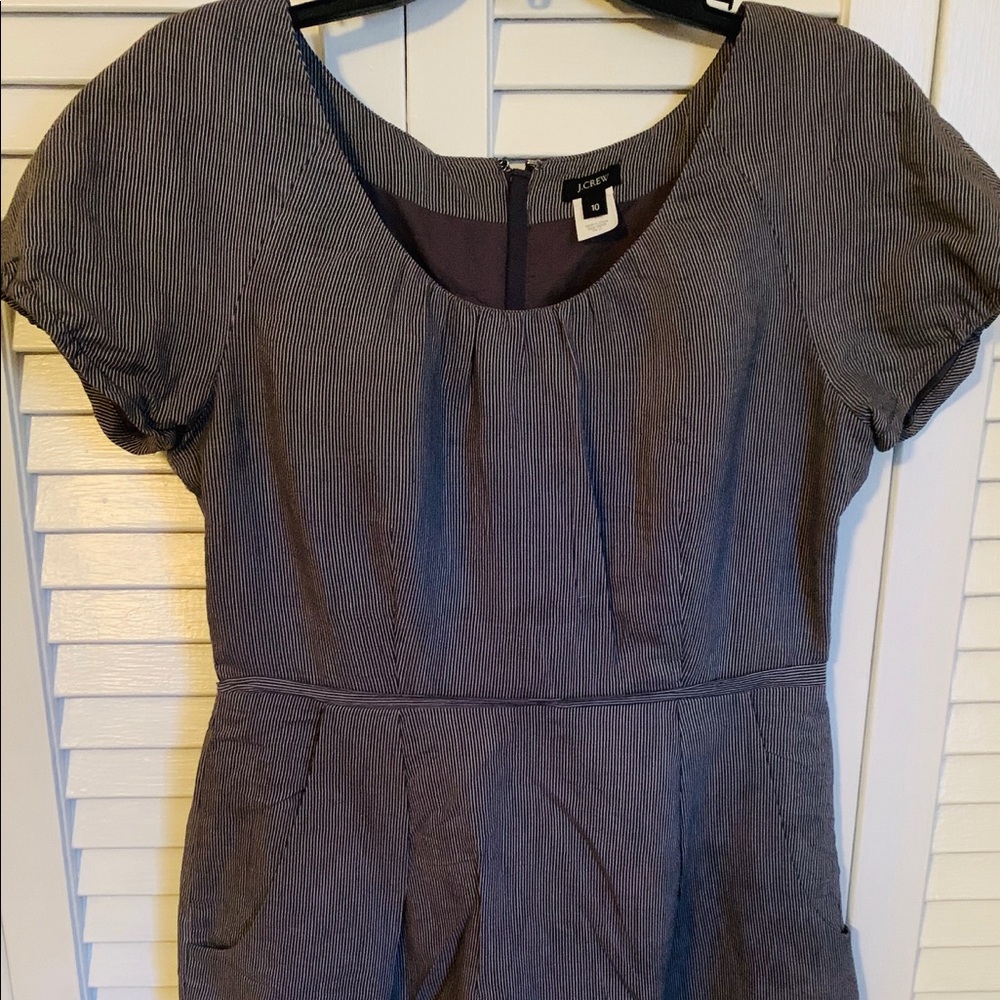 Gray and white pin striped casual dress